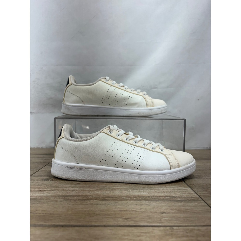 Adidas‎ Neo Advantage Cloudfoam Cream White Low Top Sneakers AW4323 Womens 9